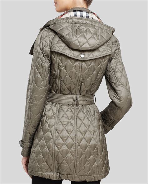 burberry finsbridge quilted coat mink gray